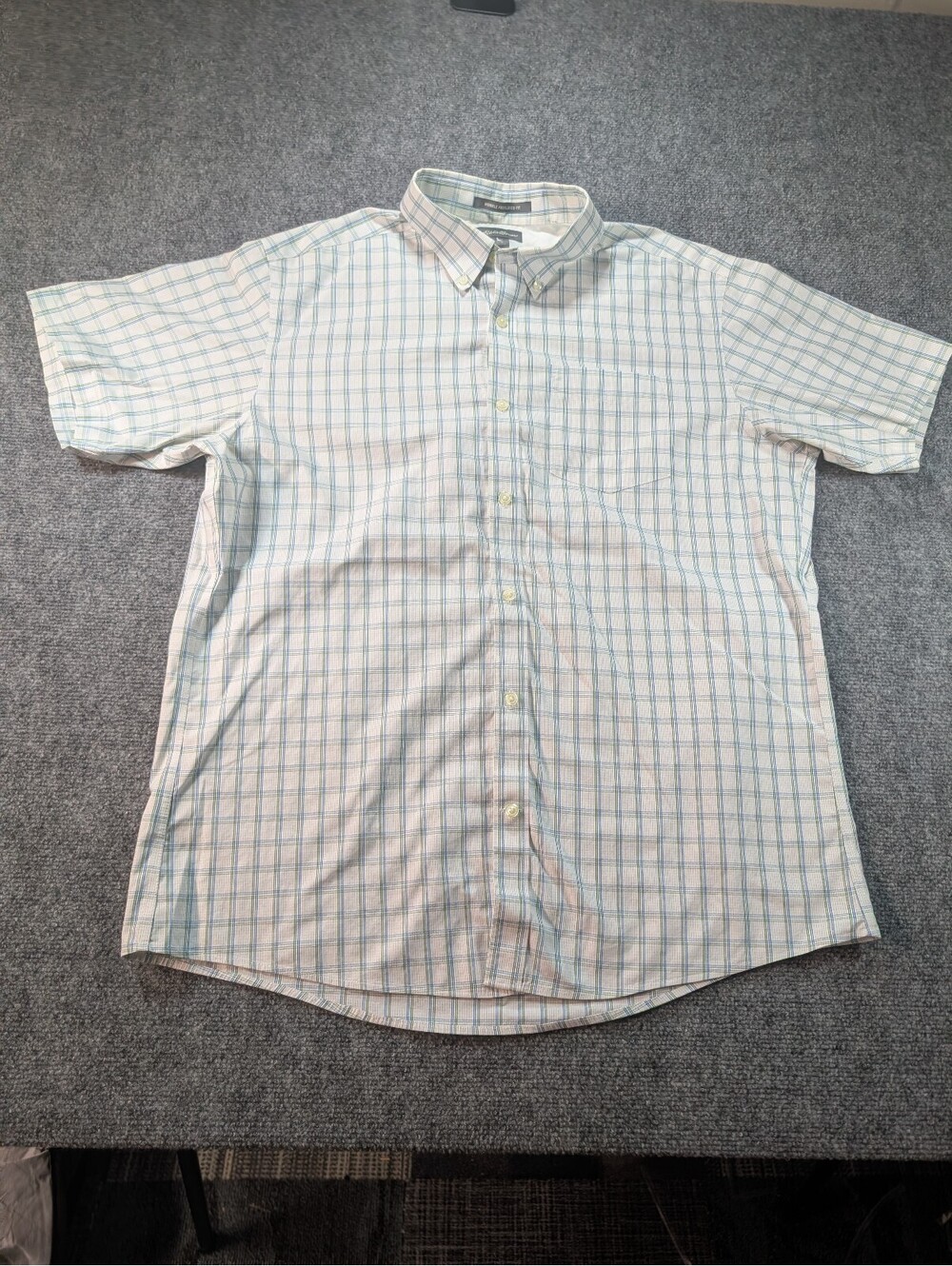 Eddie Bauer Men's Large Wrinkle-Free Relaxed Fit Button-Down Shirt Large Plaid